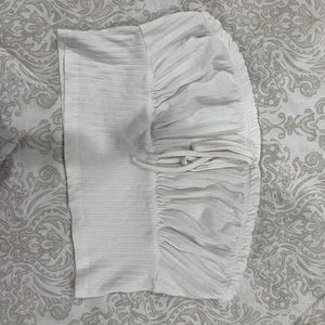 White strapless crop top
